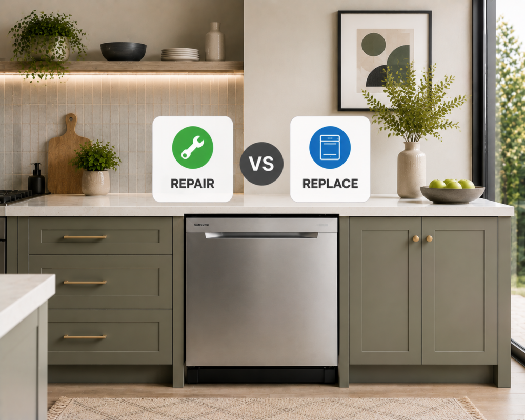 samsung dishwasher repair or replace
