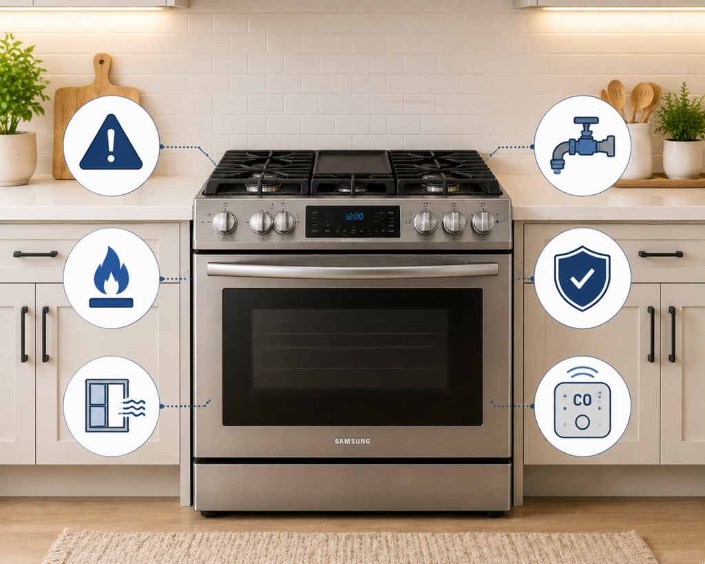 samsung gas range safety guide